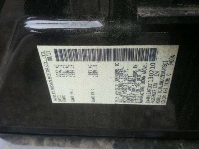 1N4BL2AP1CC130210 - 2012 NISSAN ALTIMA SR BLACK photo 10