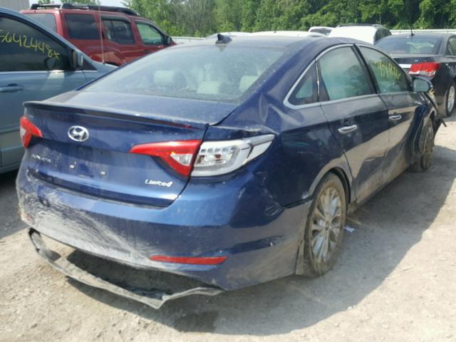 5NPE34AF2FH168077 - 2015 HYUNDAI SONATA SPO BLUE photo 4