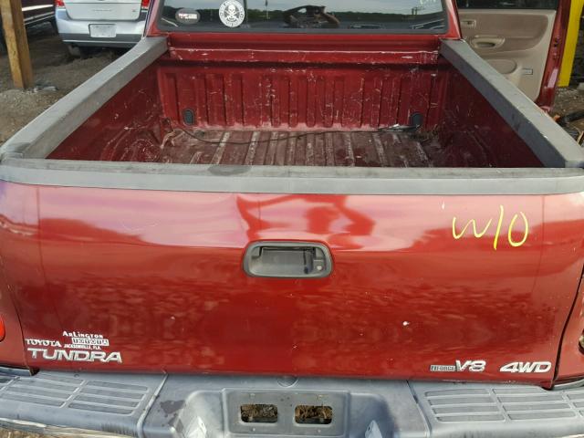 5TBBT44115S468357 - 2005 TOYOTA TUNDRA ACC RED photo 9