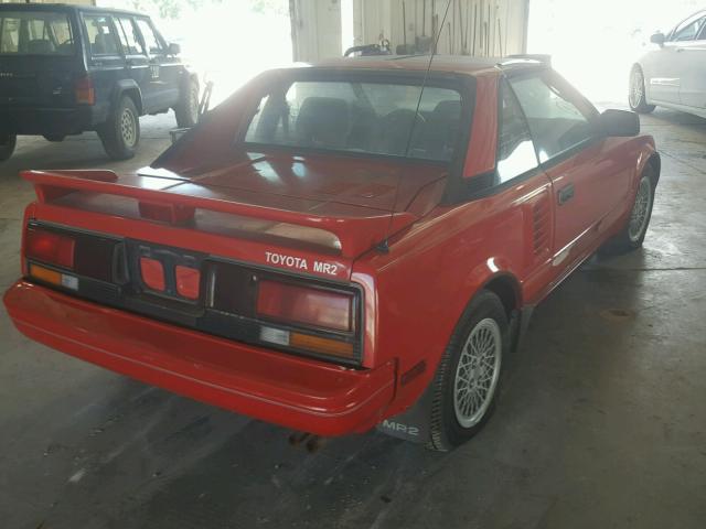 JT2AW15J0H0094363 - 1987 TOYOTA MR2 T-BAR RED photo 4