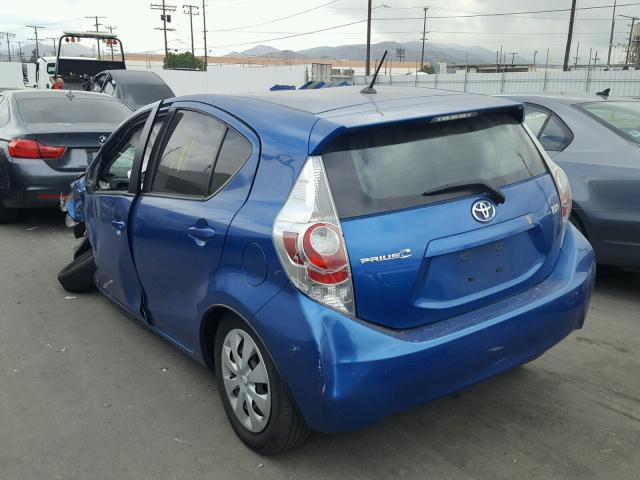 JTDKDTB33D1057265 - 2013 TOYOTA PRIUS C BLUE photo 10