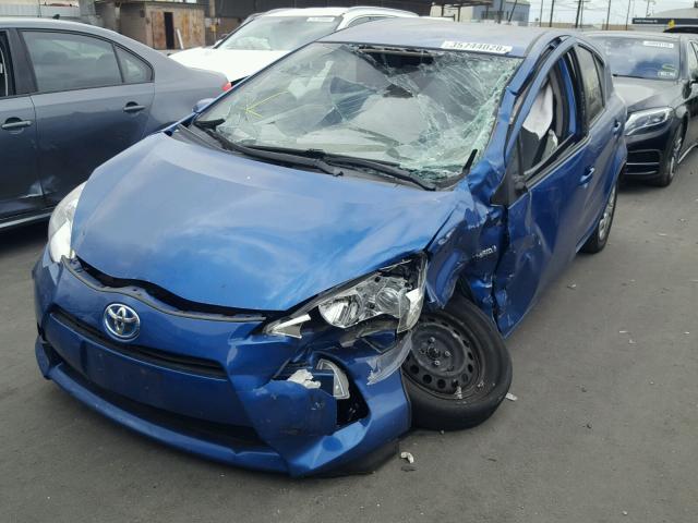 JTDKDTB33D1057265 - 2013 TOYOTA PRIUS C BLUE photo 9