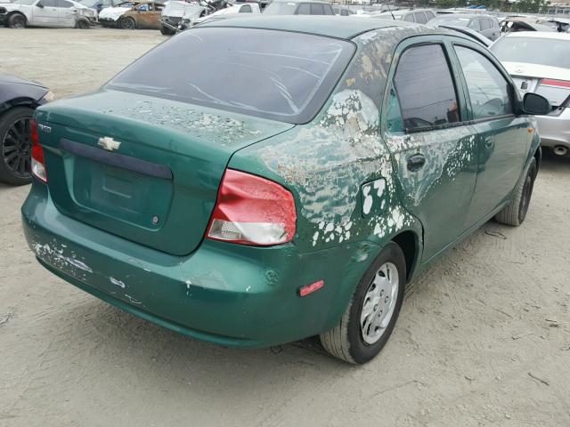 KL1TD52654B145360 - 2004 CHEVROLET AVEO GREEN photo 4