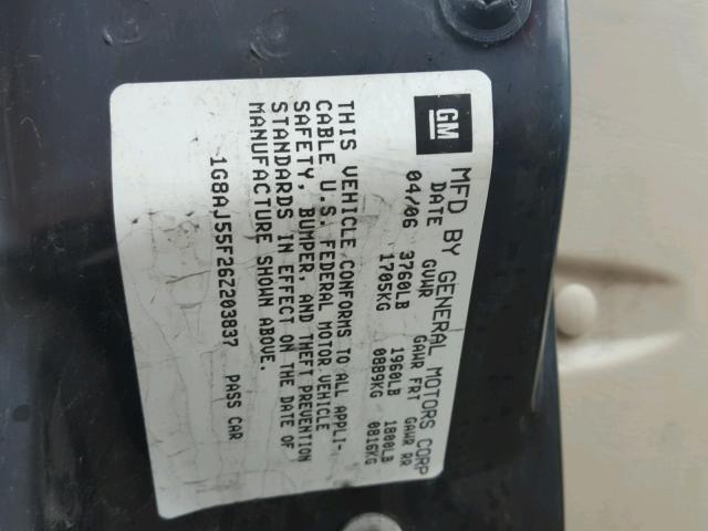 1G8AJ55F26Z203837 - 2006 SATURN ION LEVEL GREEN photo 10