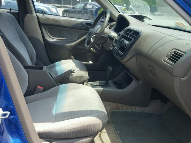 2HGEJ6613YH559119 - 2000 HONDA CIVIC BASE BLUE photo 5