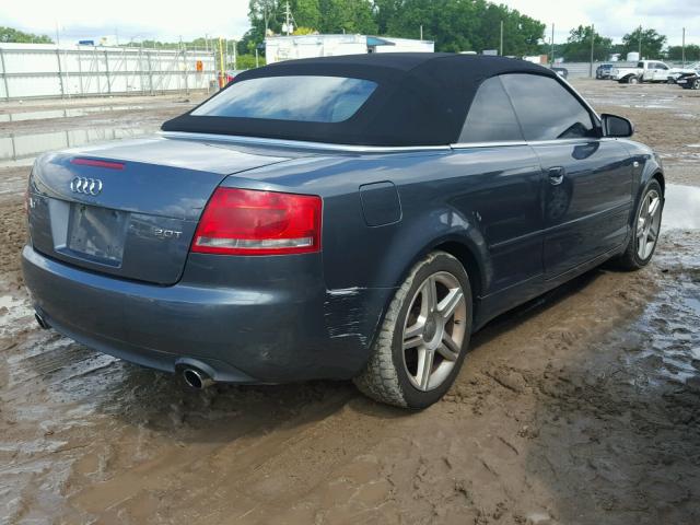 WAUAF48H67K017918 - 2007 AUDI A4 2.0T GRAY photo 4