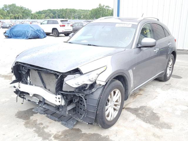 JN8CS1MU1EM452201 - 2014 INFINITI QX70 GRAY photo 2