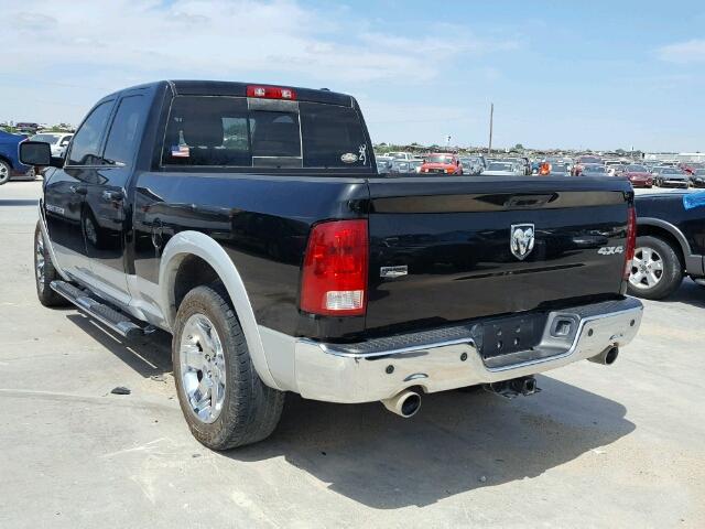 1C6RD7JT7CS195527 - 2012 DODGE RAM 1500 L BLACK photo 3