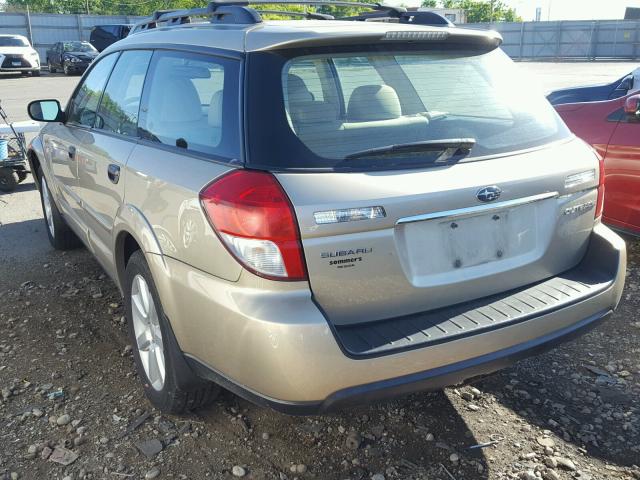 4S4BP61C687321099 - 2008 SUBARU OUTBACK 2. TAN photo 3