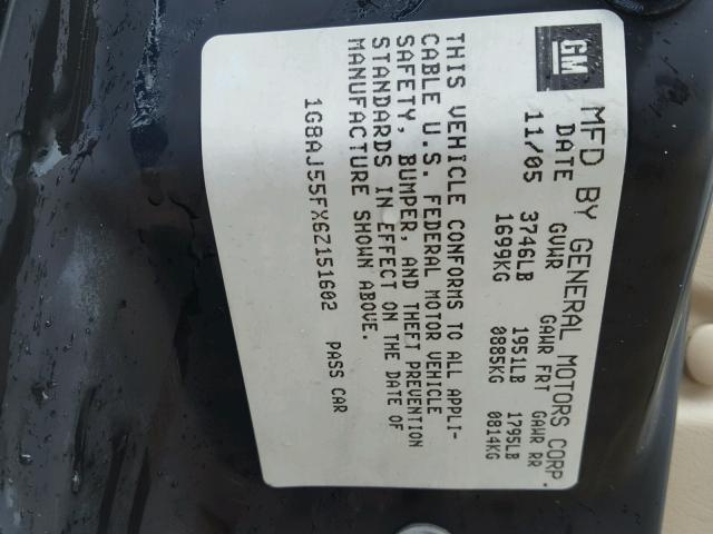 1G8AJ55FX6Z151602 - 2006 SATURN ION LEVEL Ağ foto 10