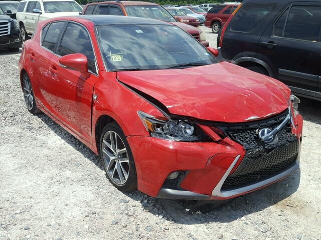 JTHKD5BH3E2195390 - 2014 LEXUS CT 200 RED photo 1