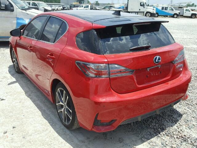 JTHKD5BH3E2195390 - 2014 LEXUS CT 200 RED photo 3