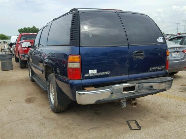 3GNEC16Z42G134301 - 2002 CHEVROLET SUBURBAN C BLUE photo 3