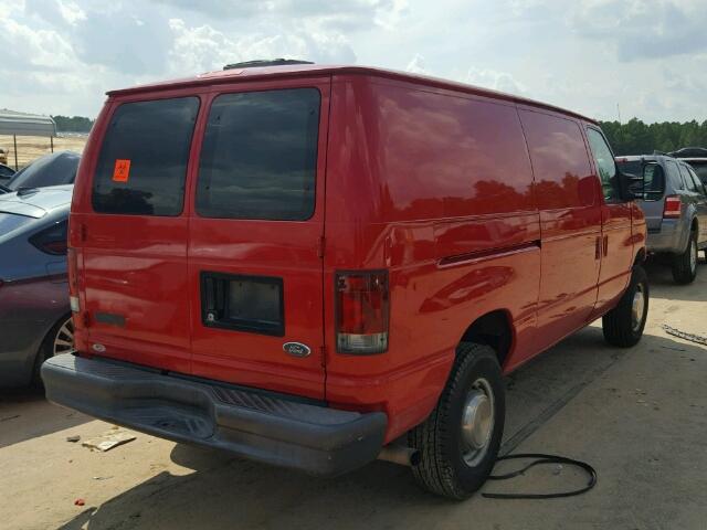 1FTNE24L37DA04523 - 2007 FORD ECONOLINE RED photo 4