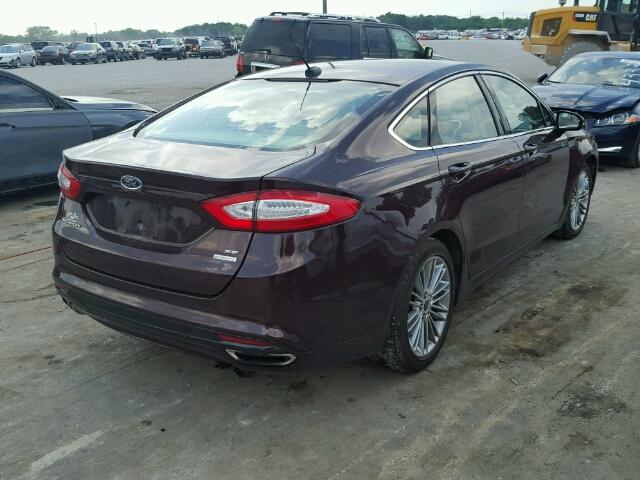 3FA6P0H99DR190353 - 2013 FORD FUSION MAROON photo 4