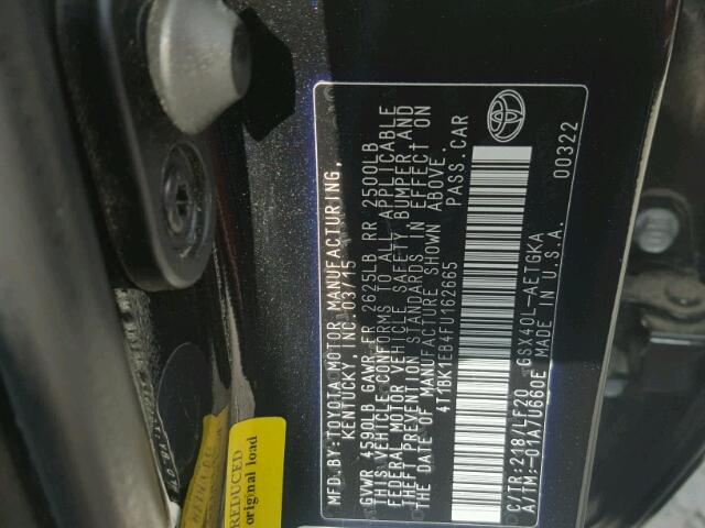 4T1BK1EB4FU162665 - 2015 TOYOTA AVALON XLE 黑色 照片 10