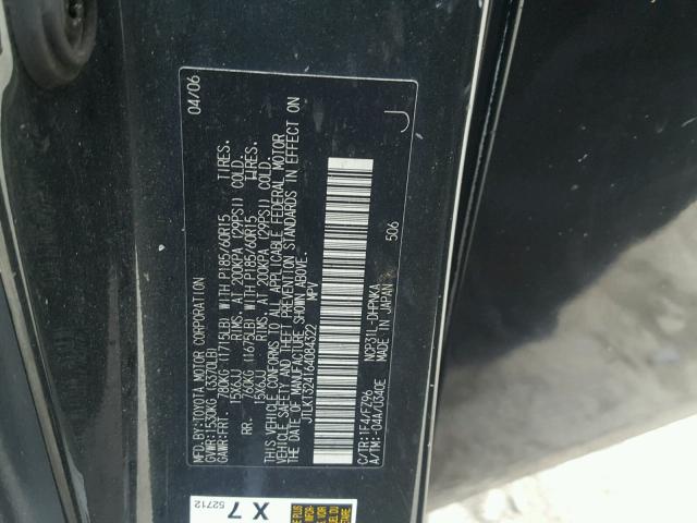 JTLKT324164084322 - 2006 TOYOTA SCION XB BLACK photo 10