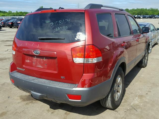 KNDJJ741595020385 - 2009 KIA BORREGO LX RED photo 4