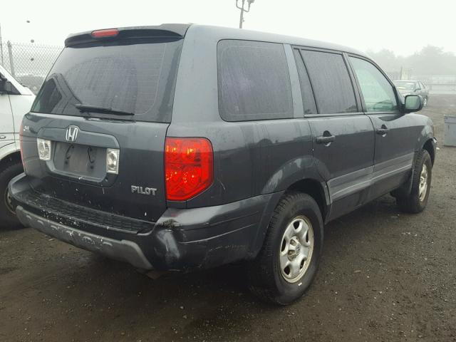 2HKYF18135H570945 - 2005 HONDA PILOT LX GRAY photo 4