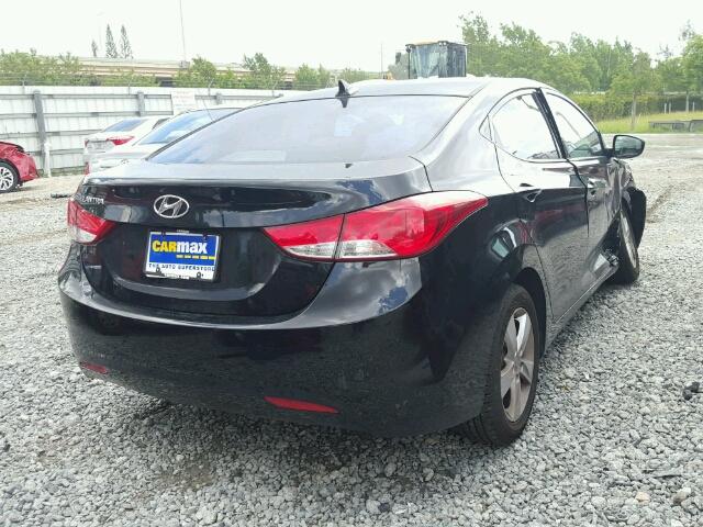 5NPDH4AE4DH256176 - 2013 HYUNDAI ELANTRA GL BLACK photo 4