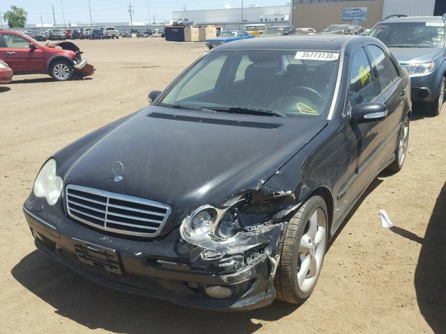 WDBRF56H06F801242 - 2006 MERCEDES-BENZ C 350 BLACK photo 2