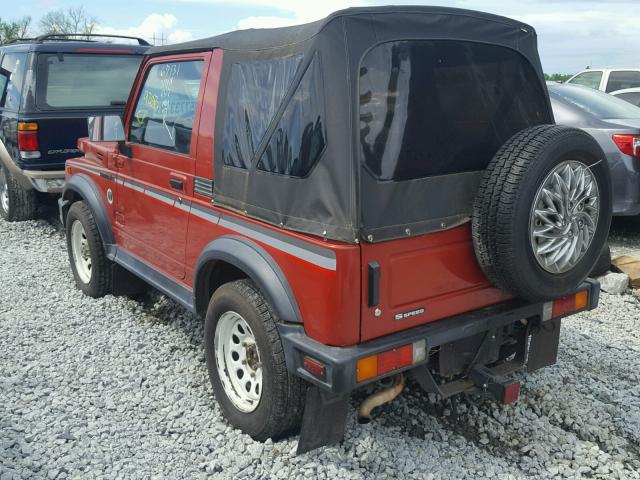 JS3JC51C8H4154317 - 1987 SUZUKI SAMURAI RED photo 3