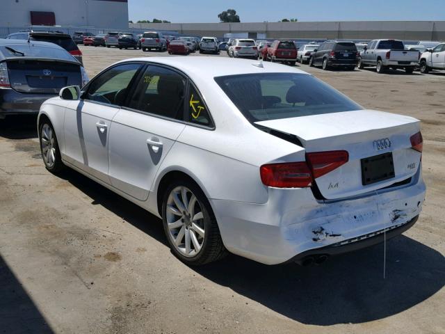 WAUFFAFLXDN008855 - 2013 AUDI A4 PREMIUM WHITE photo 3