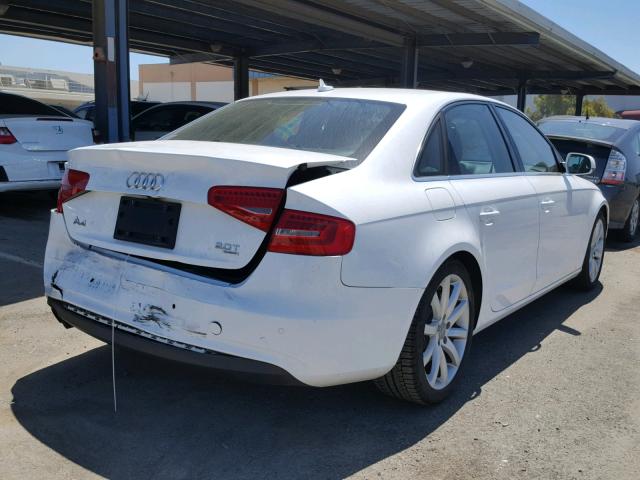 WAUFFAFLXDN008855 - 2013 AUDI A4 PREMIUM WHITE photo 4