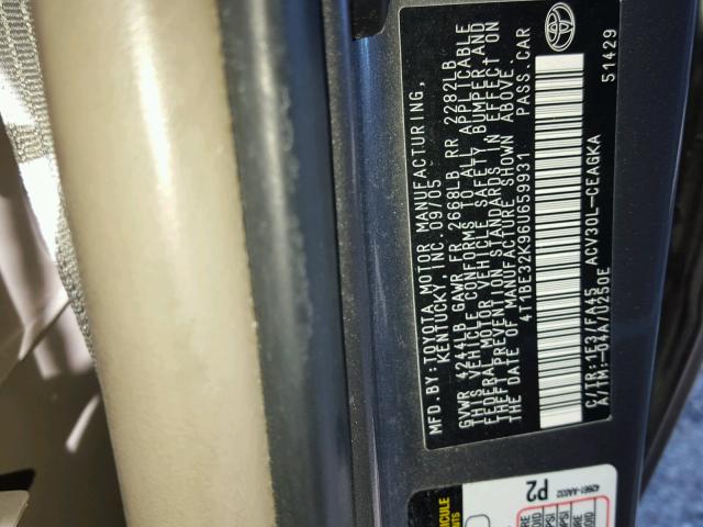 4T1BE32K96U659931 - 2006 TOYOTA CAMRY GRAY photo 10