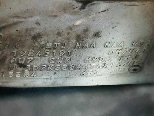 3D7KS28A47G813705 - 2007 DODGE RAM 2500 S WHITE photo 10