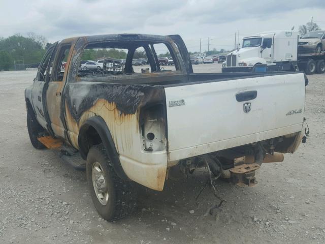 3D7KS28A47G813705 - 2007 DODGE RAM 2500 S WHITE photo 3
