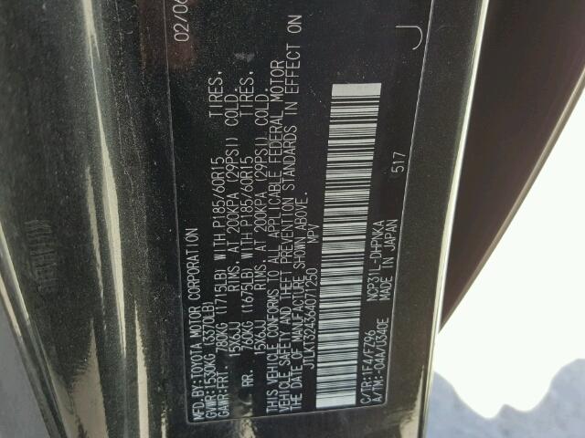 JTLKT324364071250 - 2006 TOYOTA SCION XB BLACK photo 10