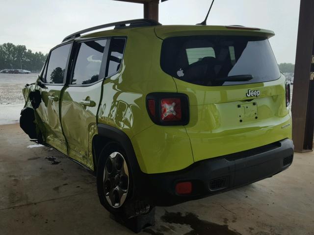 ZACCJAAB7HPF61687 - 2017 JEEP RENEGADE S GREEN photo 3