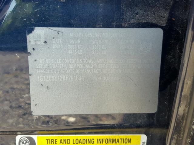 1G1ZC5E12BF291834 - 2011 CHEVROLET MALIBU 1LT 蓝色 照片 10