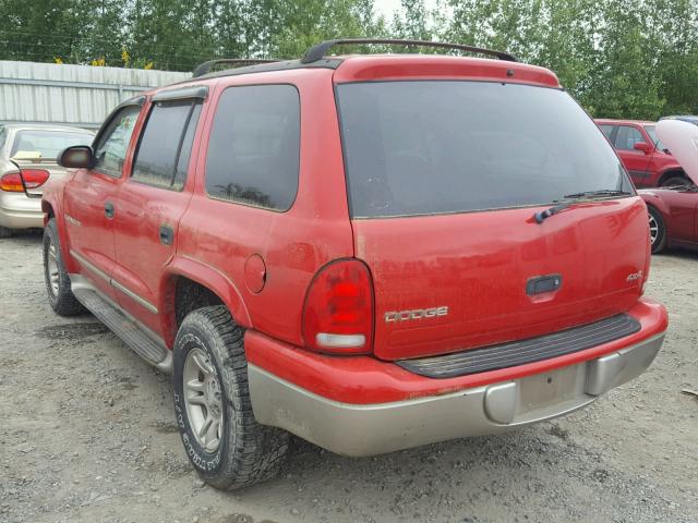 1B4HS28N41F641379 - 2001 DODGE DURANGO RED photo 3