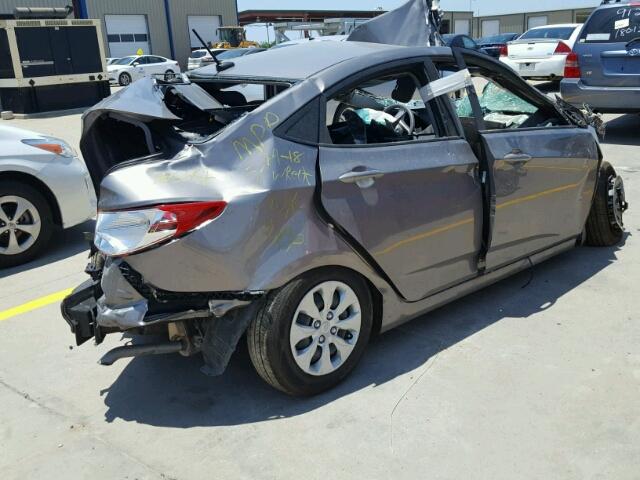 KMHCT4AE5HU365652 - 2017 HYUNDAI ACCENT SE GRAY photo 4