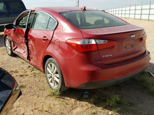 KNAFX4A61E5098754 - 2014 KIA FORTE LX RED photo 3