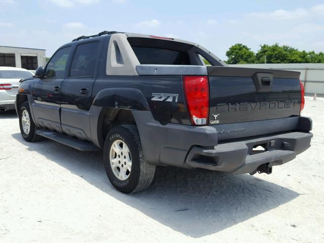 3GNEK13T03G187100 - 2003 CHEVROLET AVALANCHE BLACK photo 3