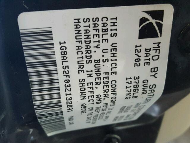 1G8AL52F03Z132891 - 2003 SATURN ION LEVEL BURGUNDY photo 10