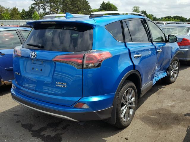 JTMDJREV6HD093845 - 2017 TOYOTA RAV4 HV LI BLUE photo 4