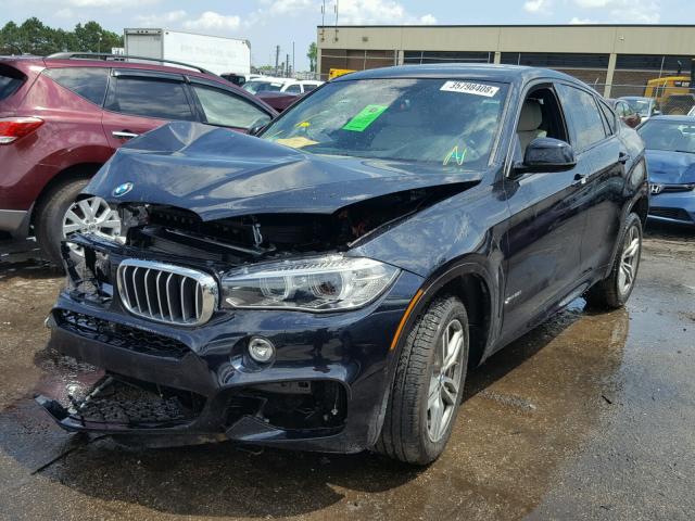 5UXKU6C37H0W38696 - 2017 BMW X6 XDRIVE5 BLUE photo 2