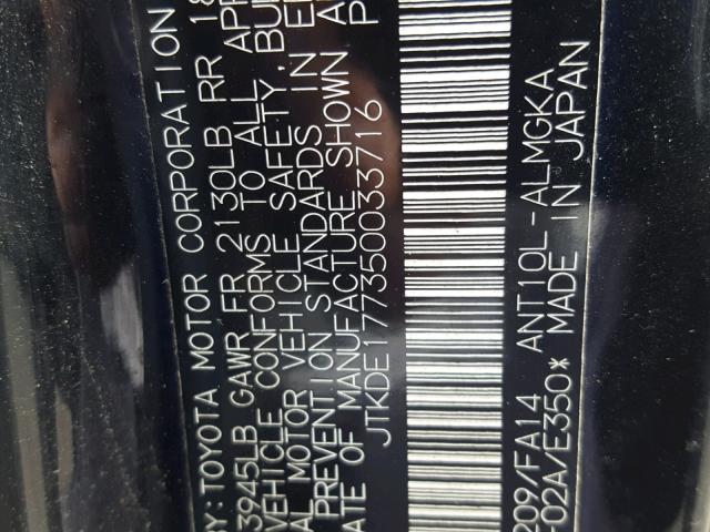 JTKDE177350033716 - 2005 TOYOTA SCION TC 黑色 照片 10