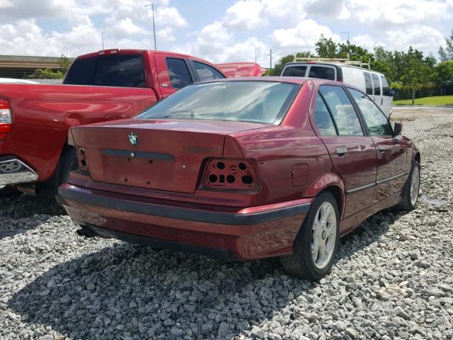 WBACB4315NFF80918 - 1992 BMW 325 I AUTO RED photo 4