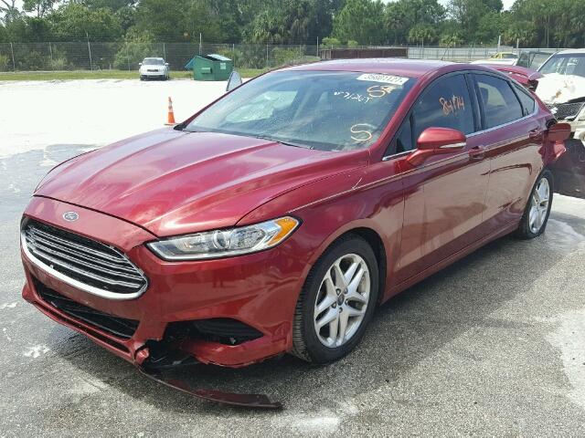 3FA6P0H78DR233210 - 2013 FORD FUSION SE RED photo 2