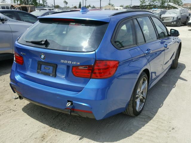 WBA3K5C51EK300019 - 2014 BMW 328 D BLUE photo 4