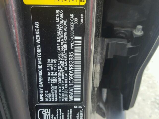 WBAVL1C59DVR82885 - 2013 BMW X1 XDRIVE2 Gris foto 10