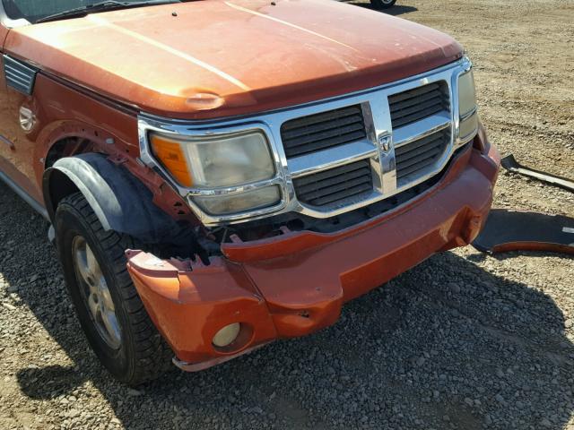 1D8GT28K28W273961 - 2008 DODGE NITRO SXT ORANGE photo 9