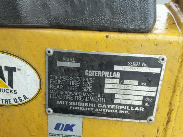 0000000002EM04457 - 2007 CATE FORKLIFT YELLOW photo 10