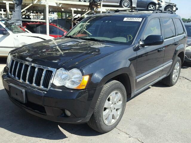 1J8HR58N68C179427 - 2008 JEEP GRAND CHER BLACK photo 2