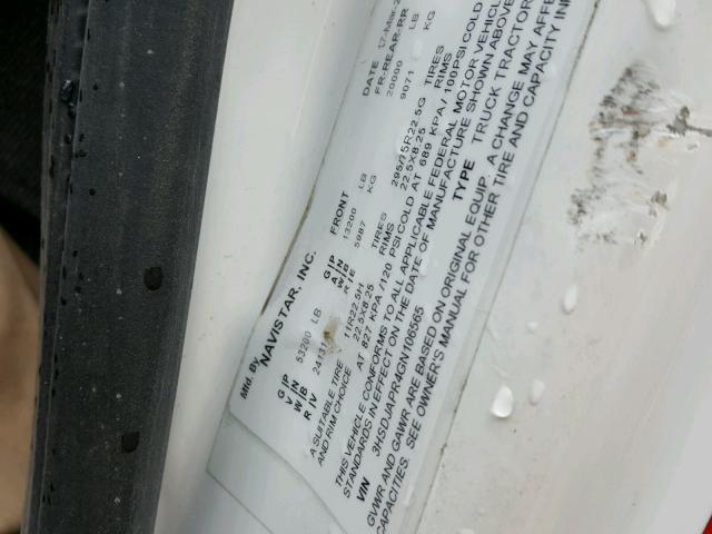 3HSDJAPR4GN106565 - 2016 INTERNATIONAL PROSTAR أبيض صورة 10